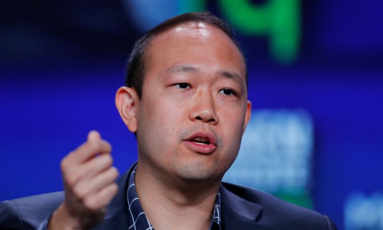 Chieh Huang, Co-Founder and CEO, Boxed, speaks during the Milken Institute's 22nd annual Global Conference in Beverly Hills