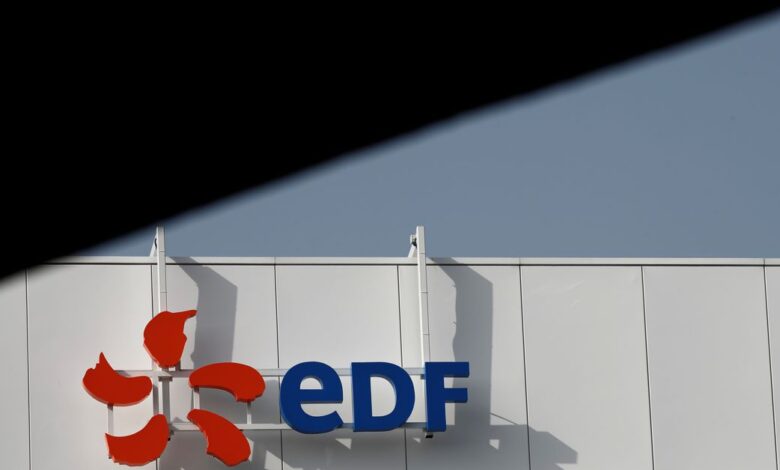 The company logo for Electricite de France (EDF) is seen in Paris
