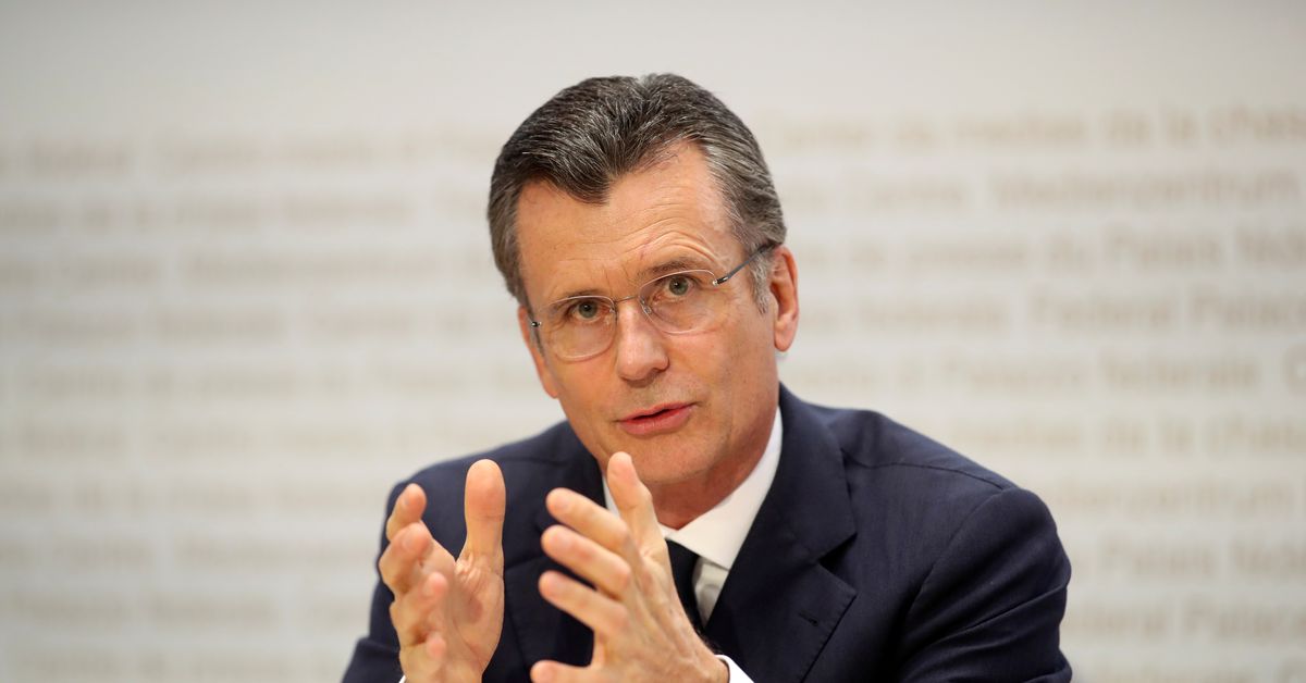 Philipp Hildebrand speaks during a news conference, in Bern