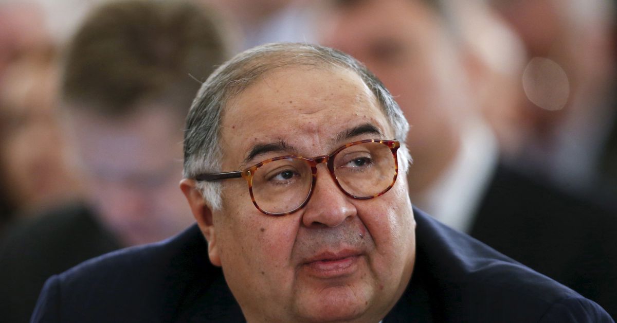 Metalloinvest's founder Usmanov attends a session during the Week of Russian Business in Moscow