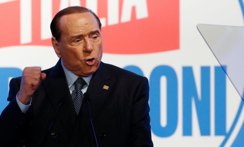 Former Italian PM Berlusconi attends a rally in Rome