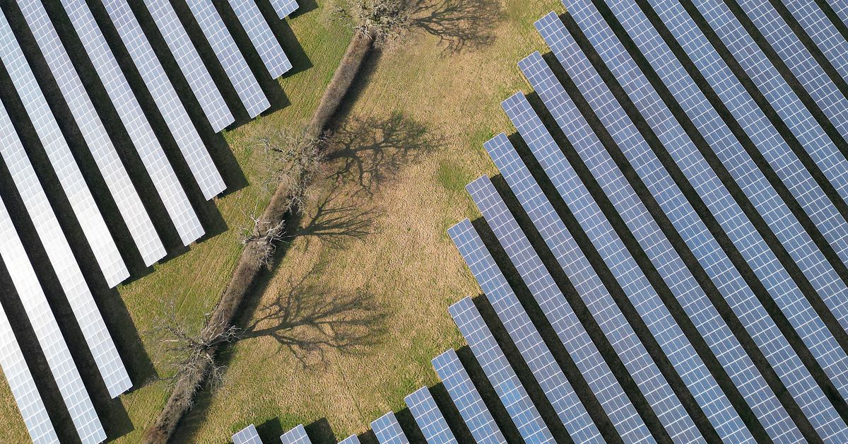 Solar farm near Melksham in southwest Britain
