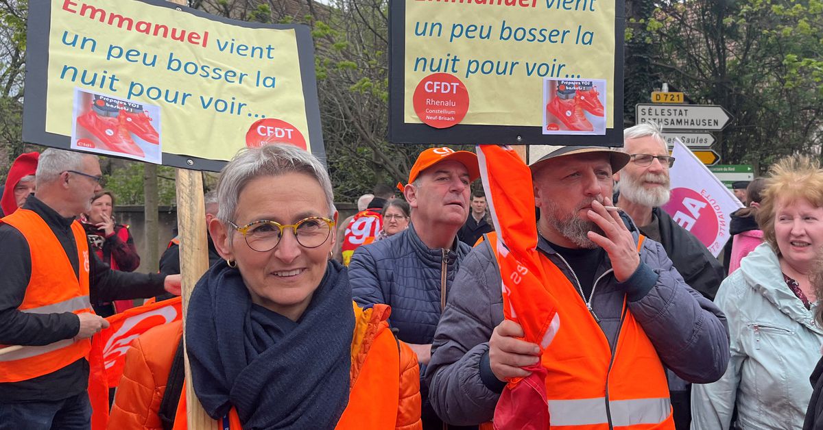 Protest against French President Emmanuel Macron in Muttersholtz
