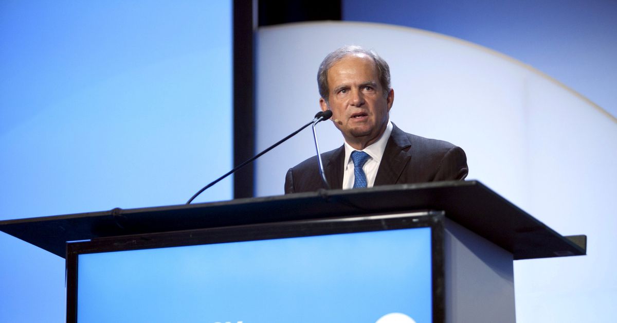 Scott Sheffield, CEO of Pioneer Resources, speaks during the IHS CERAWeek 2015 energy conference in Houston
