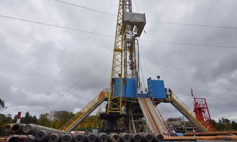 General view shows a gas well of Ukraine's state energy company Naftogaz in Lviv region