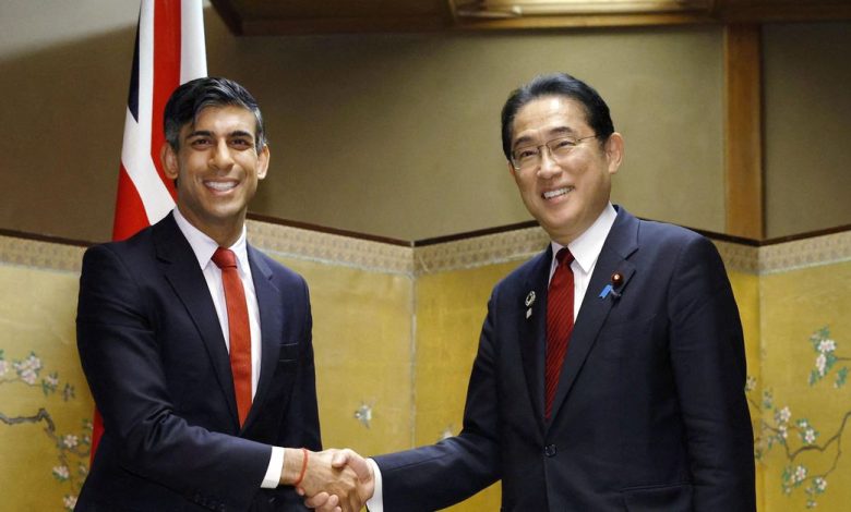 British Prime Minister Rishi Sunak holds a bilateral meeting with Japan's Prime Minister Fumio Kishida on the sideline of the G7 leaders' summit in Hiroshima