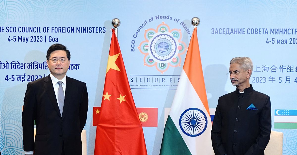India’s Foreign Minister Jaishankar and his Chinese counterpart Qin Gang pose for a photograph in Goa