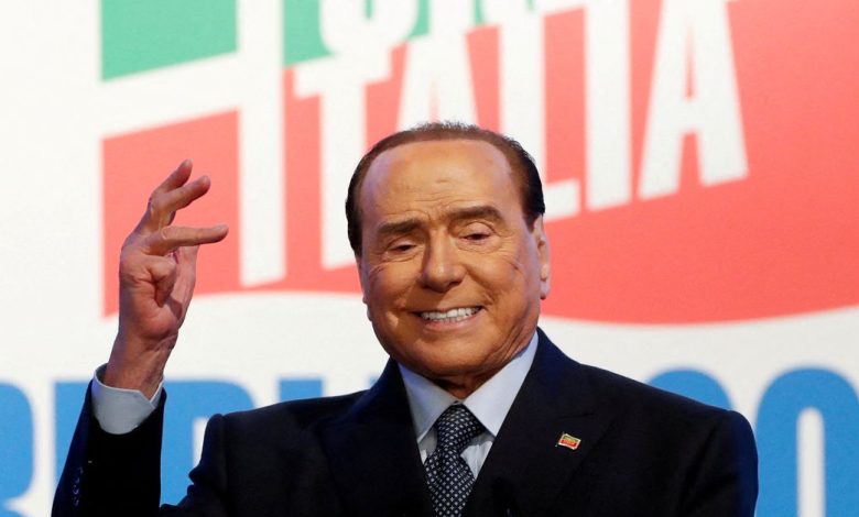 Silvio Berlusconi lors d'un rassemblement à Rome