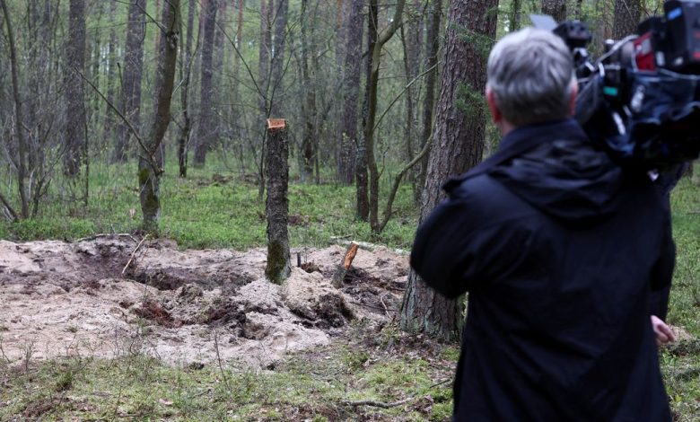 General view of the site where remains of an unidentified military object were found near the city of Bydgoszcz
