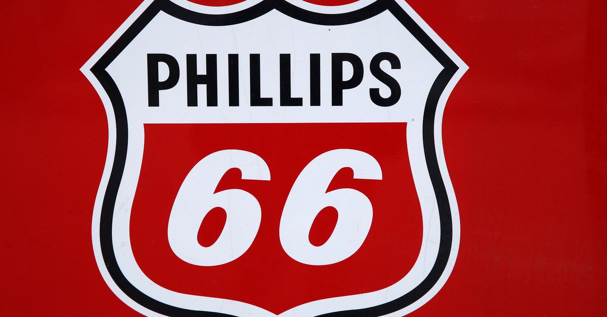 A Phillips 66 sign is seen at a gas station in the Chicago suburb of Wheeling