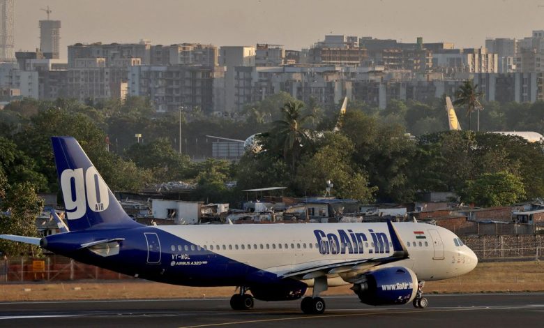 A Go First airline, formerly known as GoAir, Airbus A320-271N passenger aircraft prepares to take off from Chhatrapati Shivaji International Airport in Mumbai