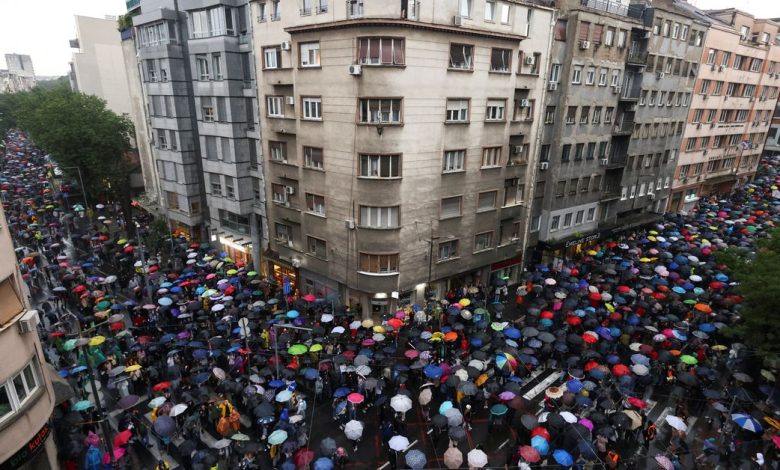Serbia's opposition stages protest rally in Belgrade
