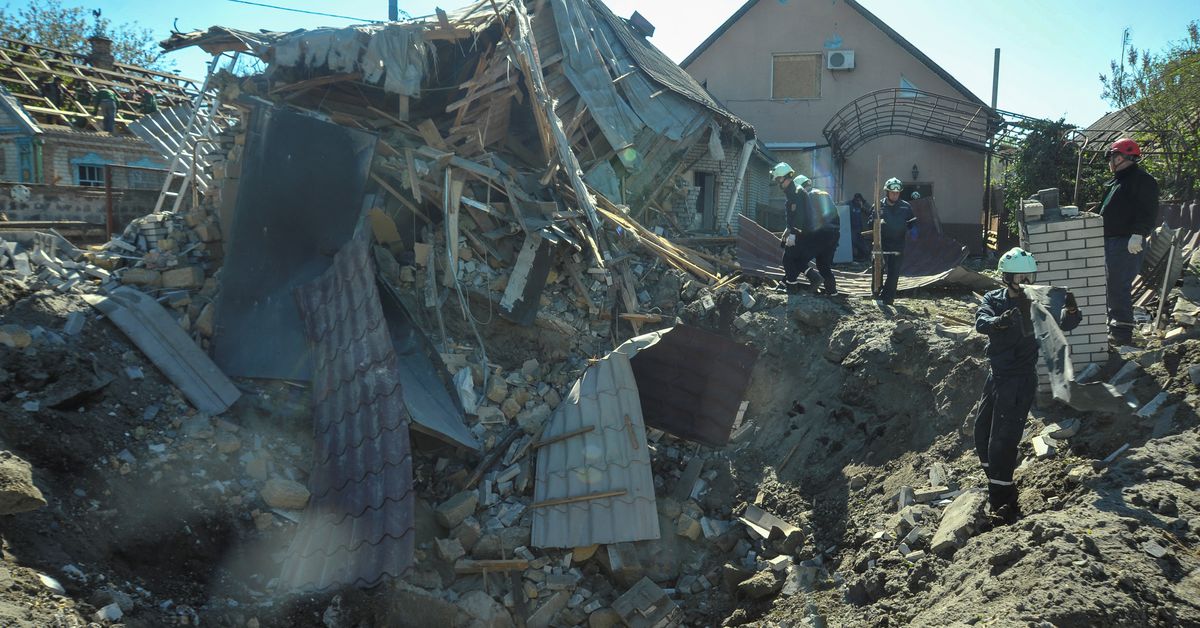 Aftermath of a Russian missile attack in Zaporizhzhia