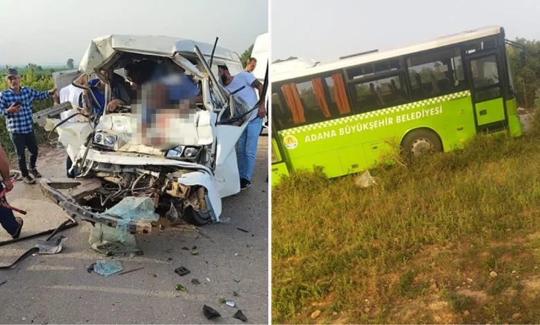 Adanada mikroavtobusla ictimai avtobus toqquşub: 2 ölü, 10 yaralı var